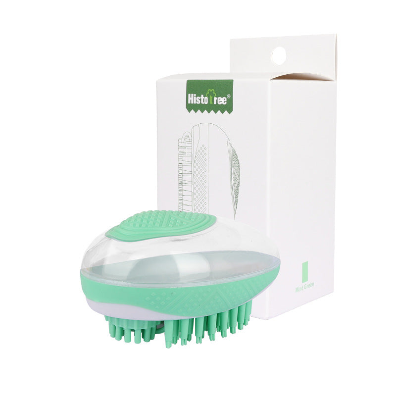 2-in-1 Dog & Cat Bath Brush – Silicone Pet Shampoo Massager & Grooming Comb