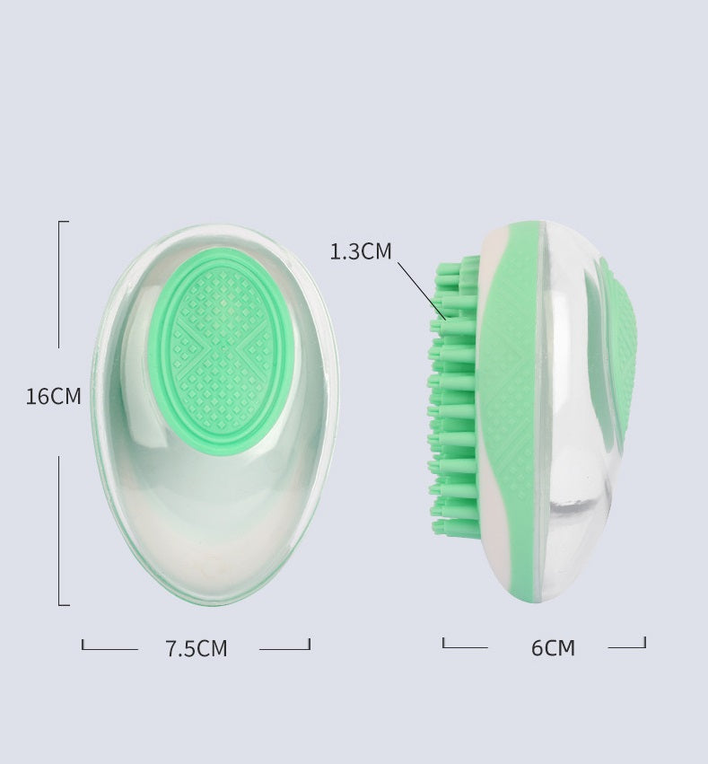 2-in-1 Dog & Cat Bath Brush – Silicone Pet Shampoo Massager & Grooming Comb
