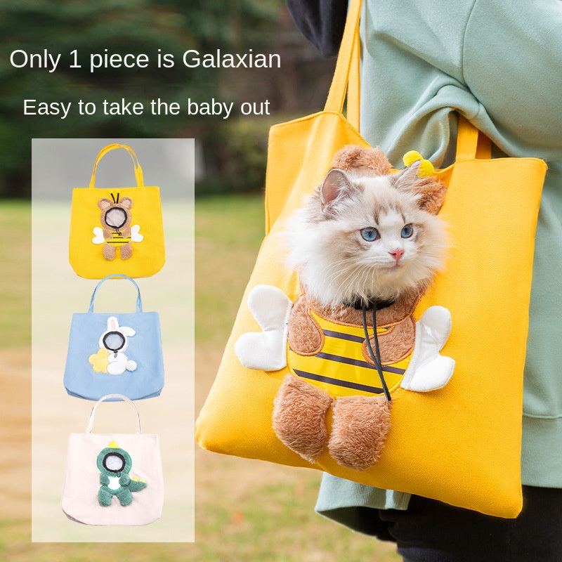 Breathable canvas Little Bee sling carrier bag for small dogs and cats