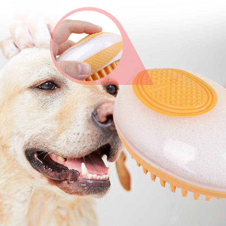 2-in-1 Dog & Cat Bath Brush – Silicone Pet Shampoo Massager & Grooming Comb