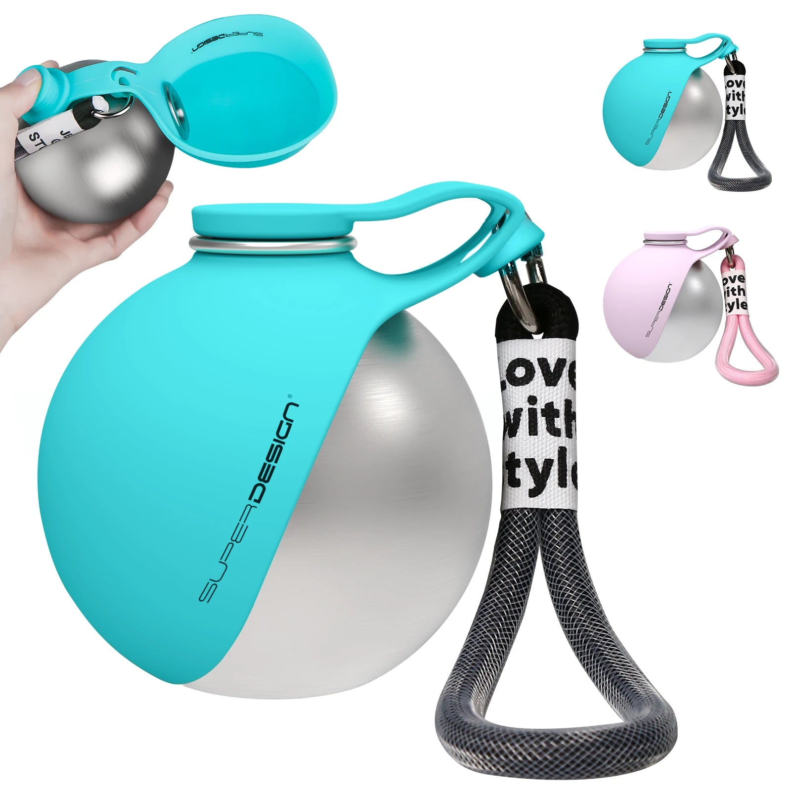 2-in-1 Portable Dog Water Bottle – Leakproof Travel Bowl for Small Dogs