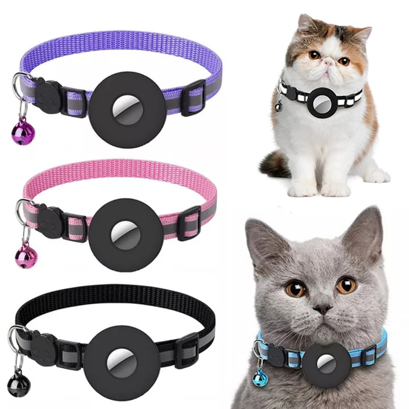 Waterproof reflective AirTag holder collar for cats and dogs