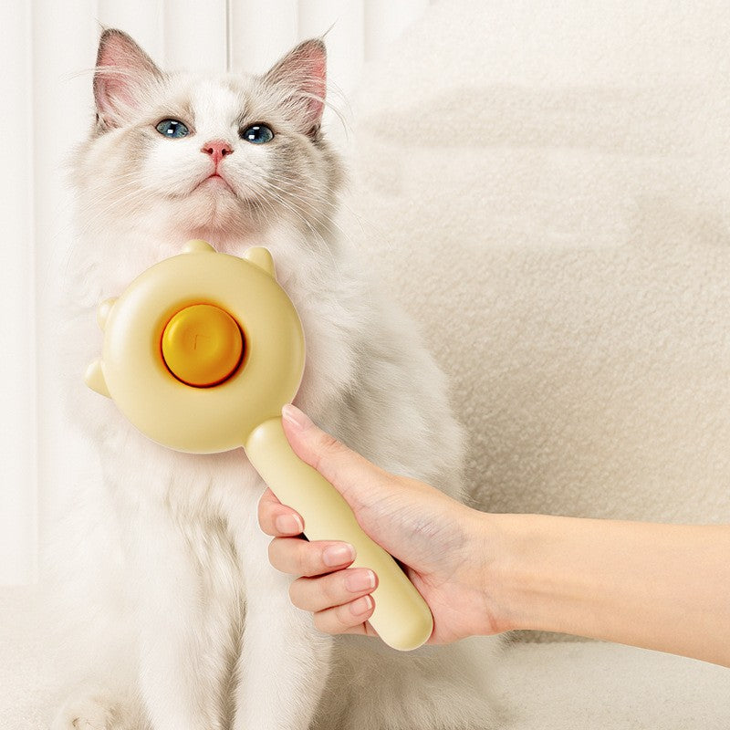 Cat & Dog Grooming Brush – Self Cleaning Deshedding Comb with Massage