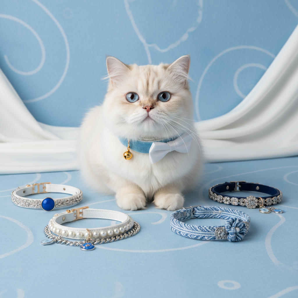 Cat Collar - Blue White