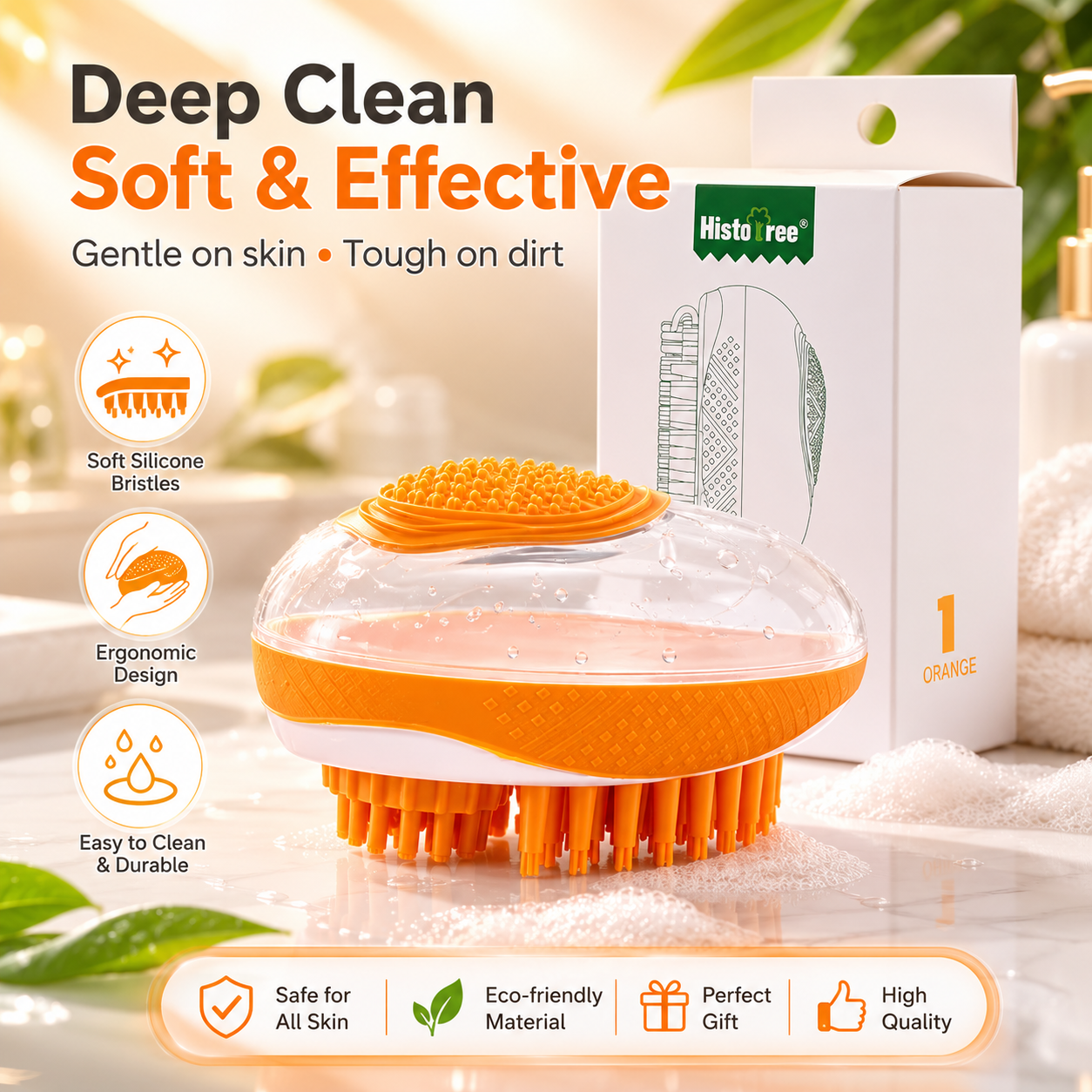2-in-1 Pet Bath Brush – Silicone Shampoo Dispenser & Grooming Massager for Dogs & Cats