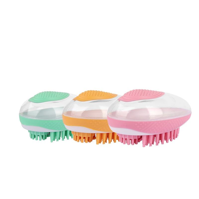 2-in-1 Dog & Cat Bath Brush – Silicone Pet Shampoo Massager & Grooming Comb