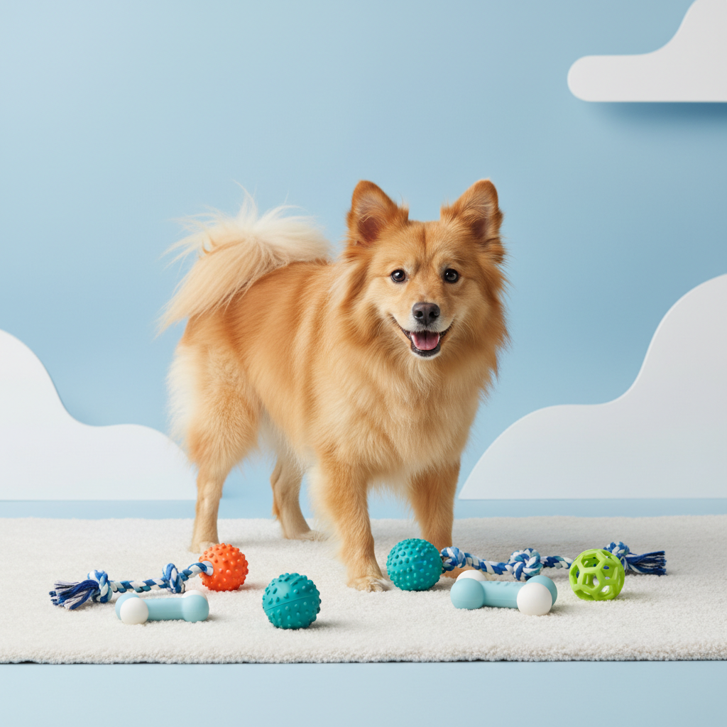 Pet Toys - Golden Dog Blue White